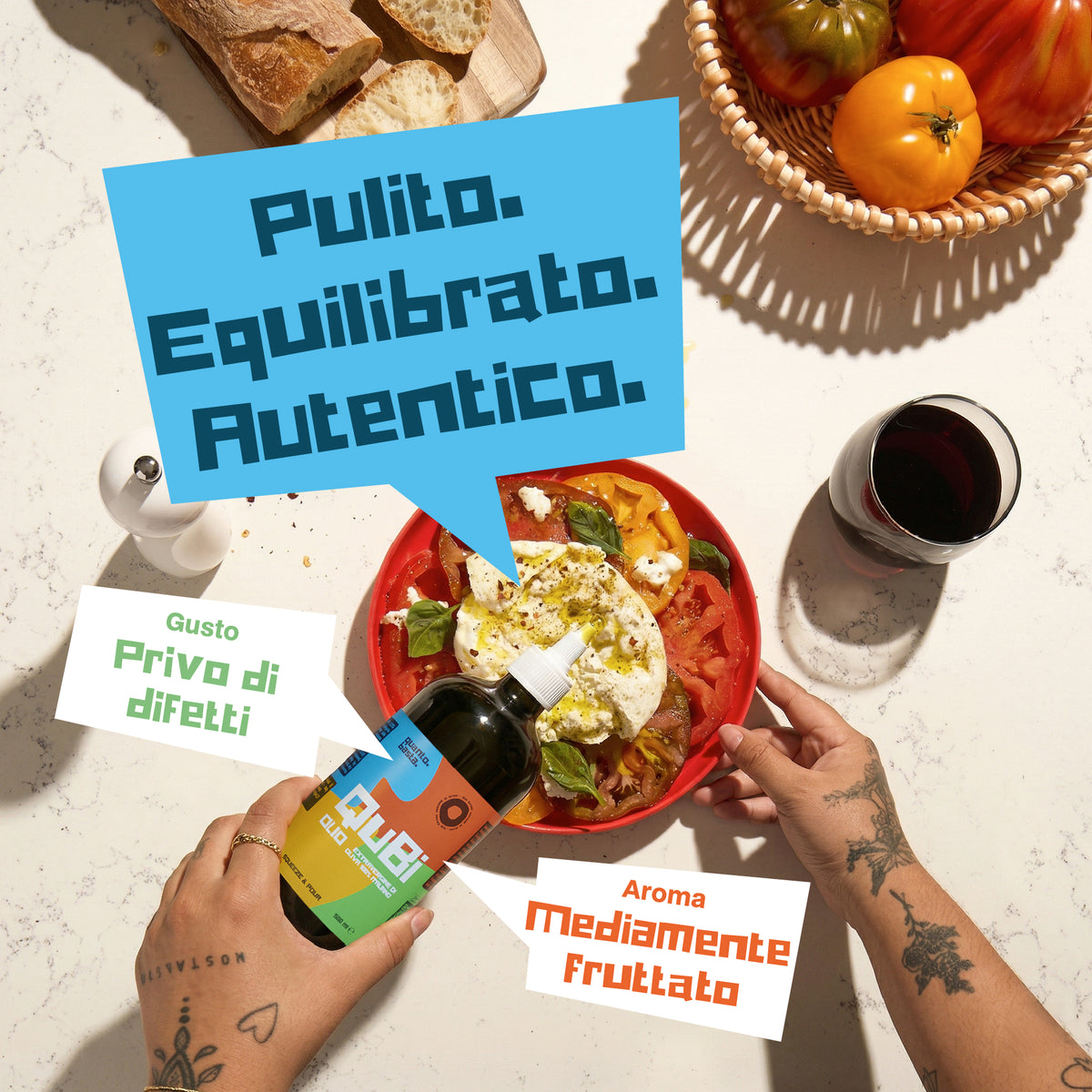 QuBi Olio Extravergine di Oliva in 2 Squeeze da 500 ml