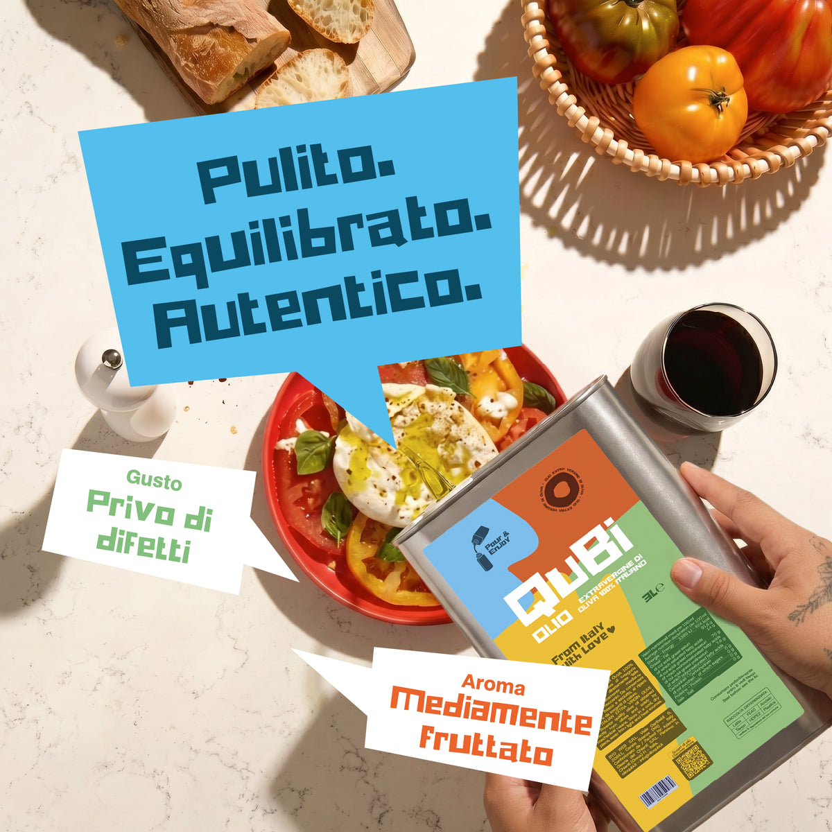 QuBi Kit Ricarica con Squeeze da 500 ml e Latta da 3 L
