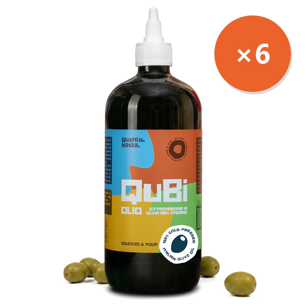 Box Horeca: 6 bottiglie squeeze QuBi Olio EVO 500ml